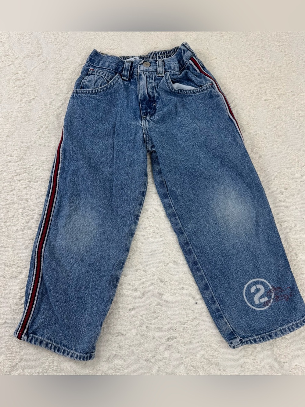 Vintage OshKosh B’Gosh Size 4 Straight Leg Jeans Racing Stripe Y2K